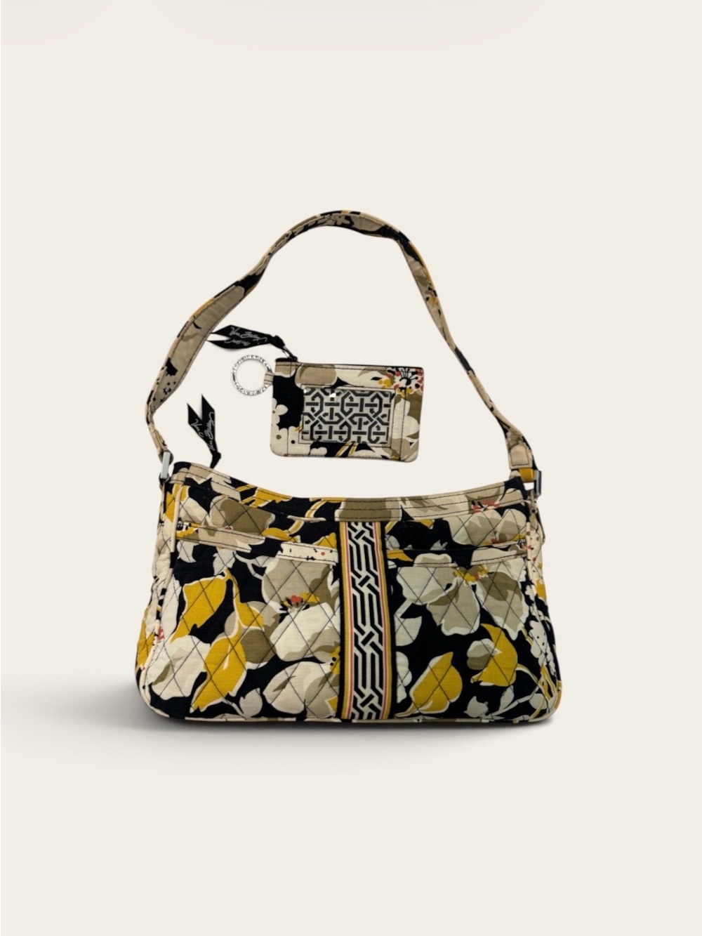Vera Bradley Dogwood Cassidy Shoulder Bag + ID Wallet Set